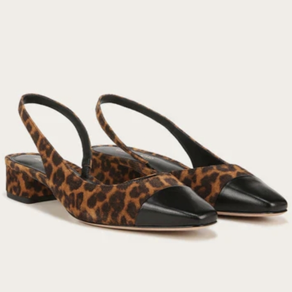 NWOB VERONICA BEARD Cecile Cap-Toe Leopard Slingback 8.5 - Picture 1 of 11